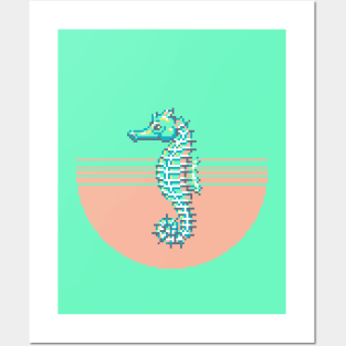 Pixel Seahorse Posters and Art